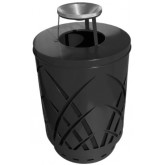 WITT Sawgrass Collection Outdoor Waste Receptacle with Ash Top - 40 Gallon, Black